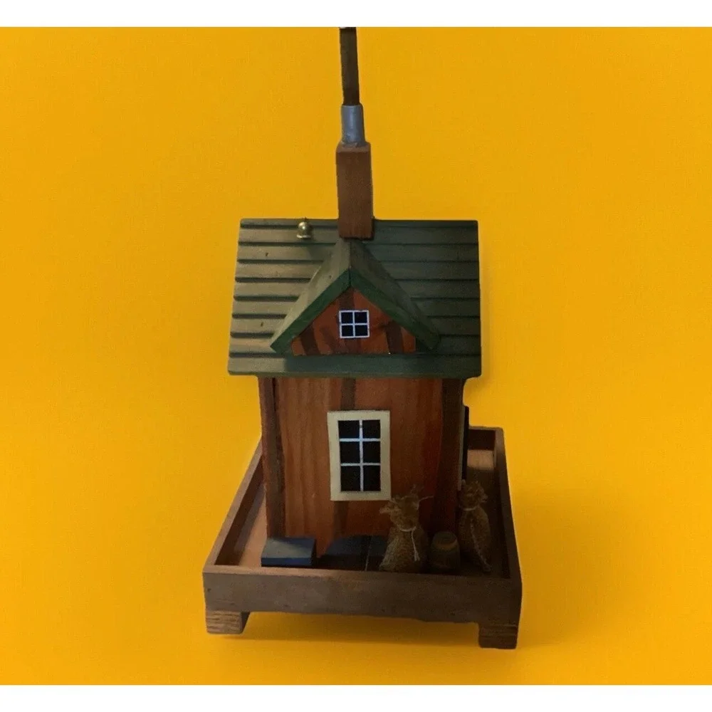 Vintage Handmade Wooden Mill Lamp w/ Shade - Works!‎ Folk Art Primitive 20